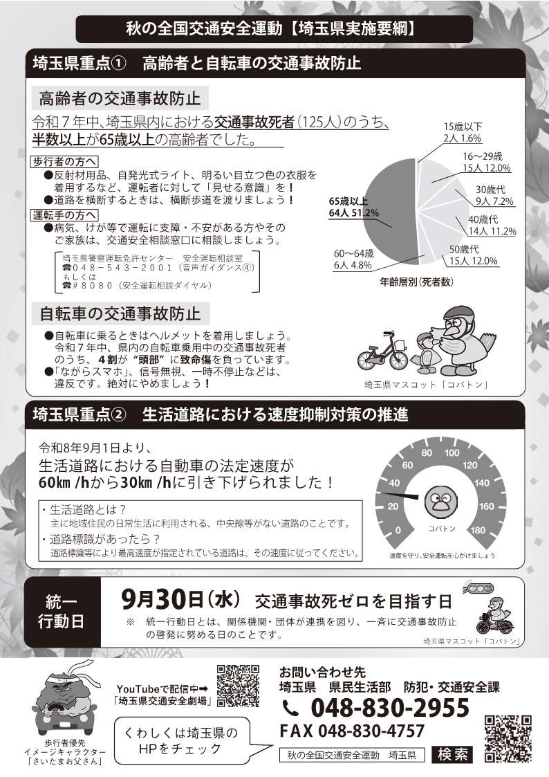 秋の全国交通安全運動ポスター裏
