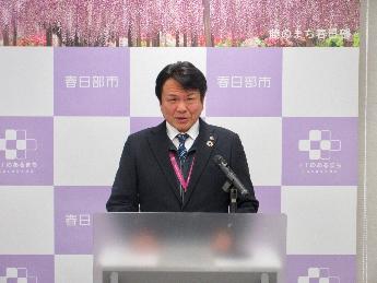 岩谷一弘市長の挨拶の写真です