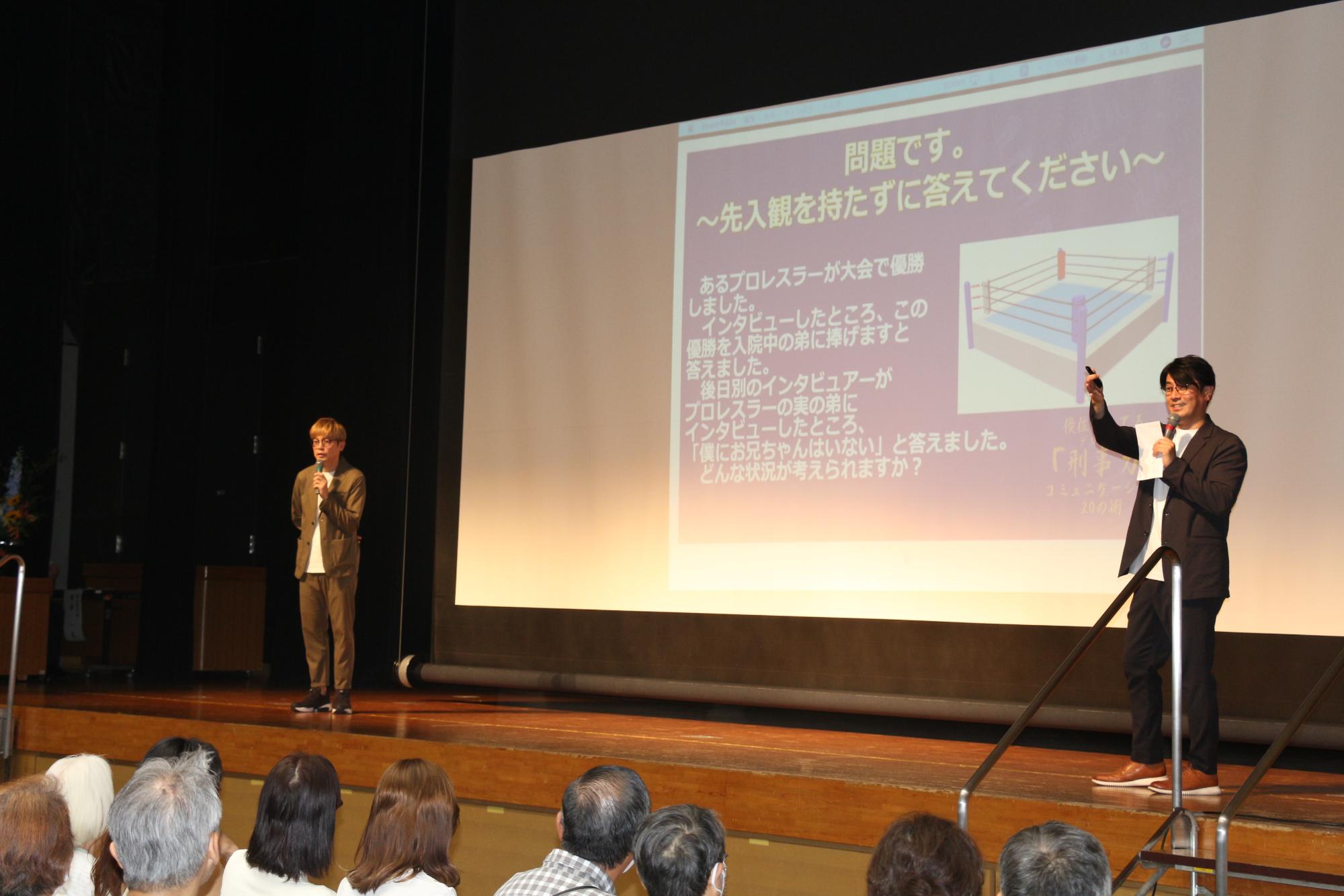 参加者に出題している様子