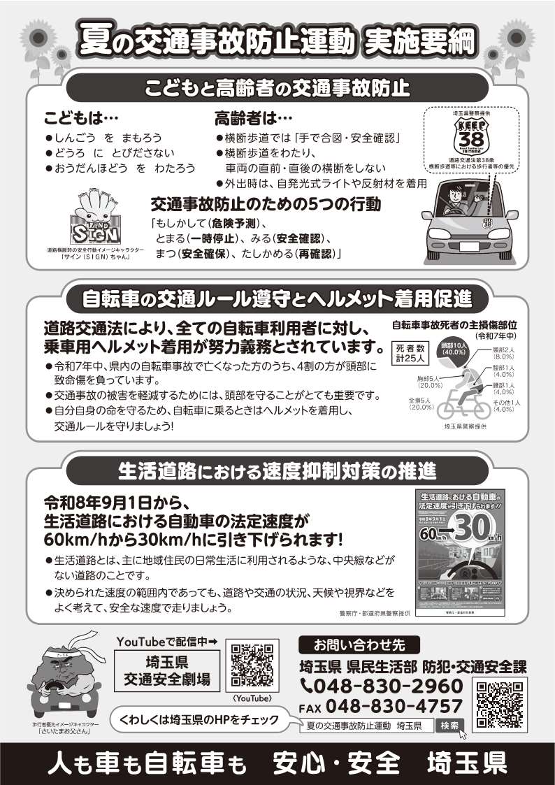 夏の交通事故防止運動ポスター裏