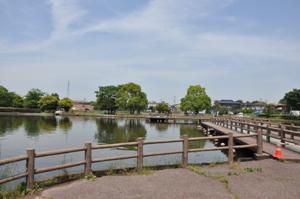 「薬師沼憩いの家」側より撮影された、薬師沼の眺望の写真