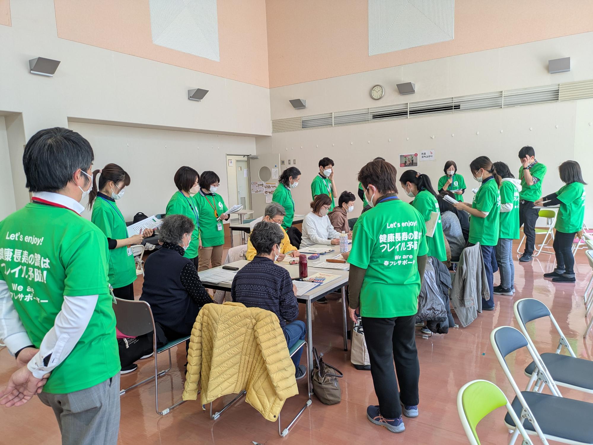 フレイルチェック測定会の様子