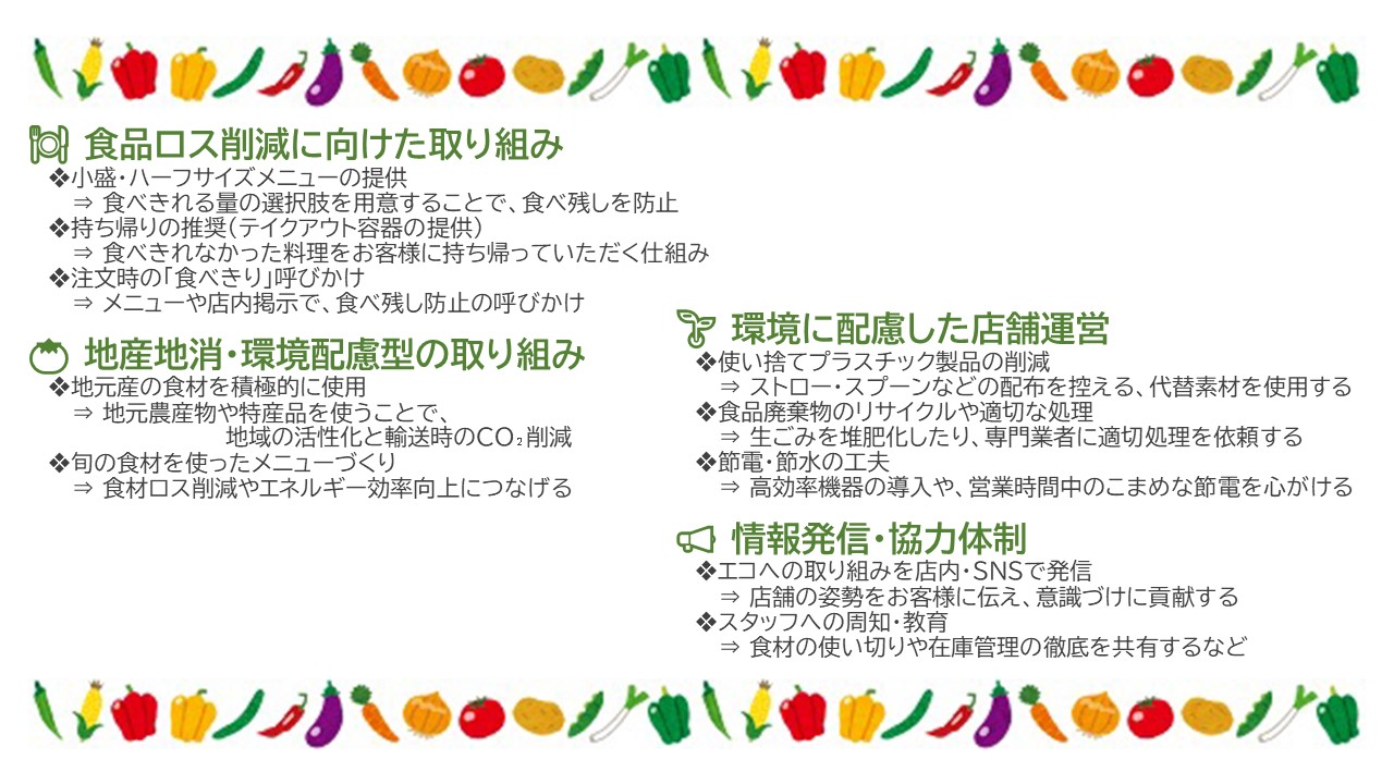 エコぐるめについて、一人一人ができる取り組みについての説明画像です。