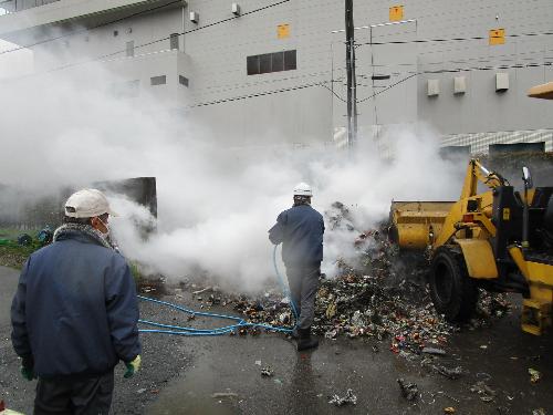 消化散水している写真