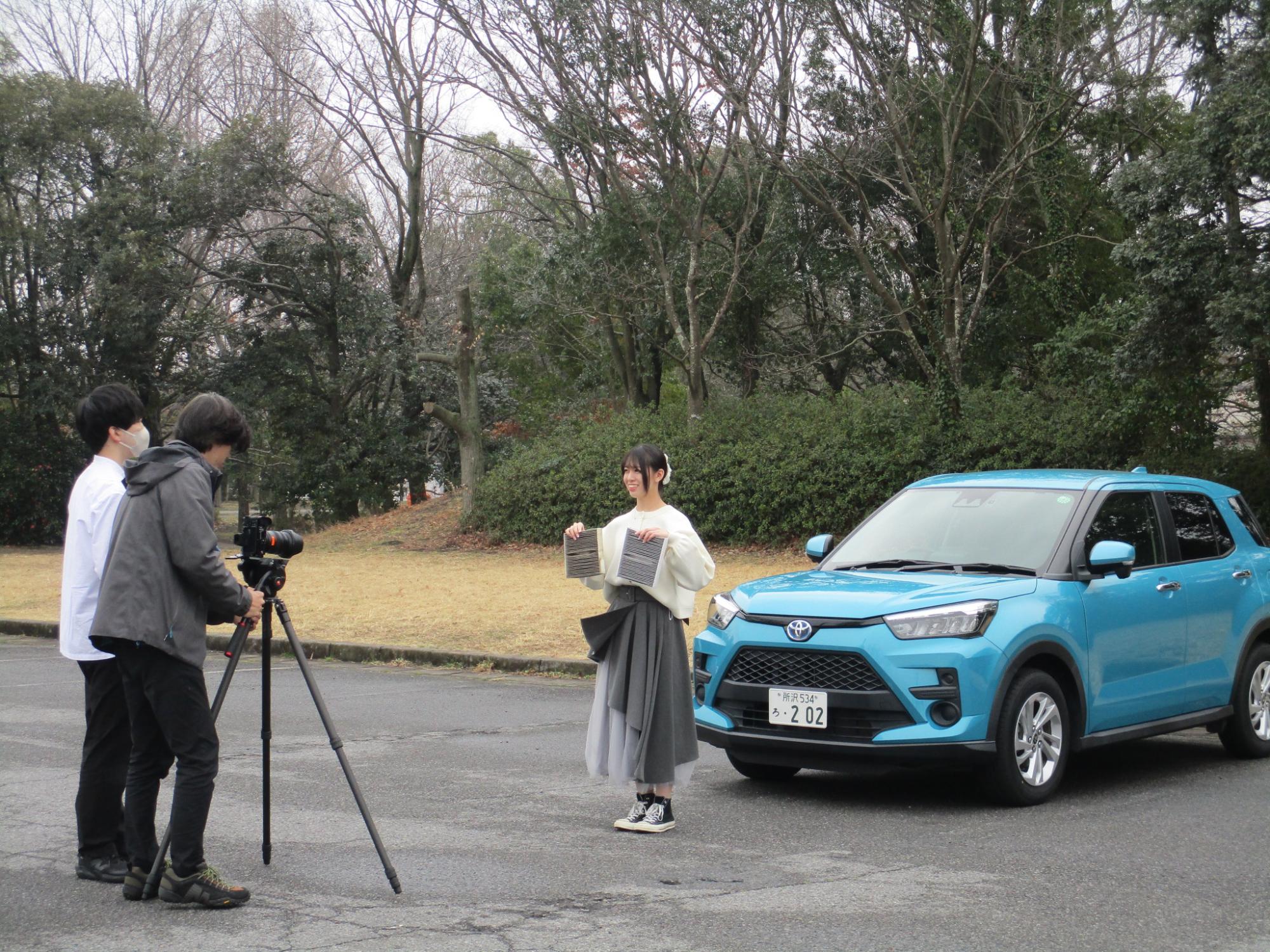 撮影しているところ