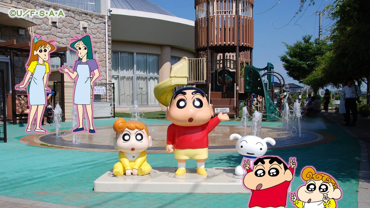 野原しんのすけと野原ひまわりがエンゼルドームを紹介