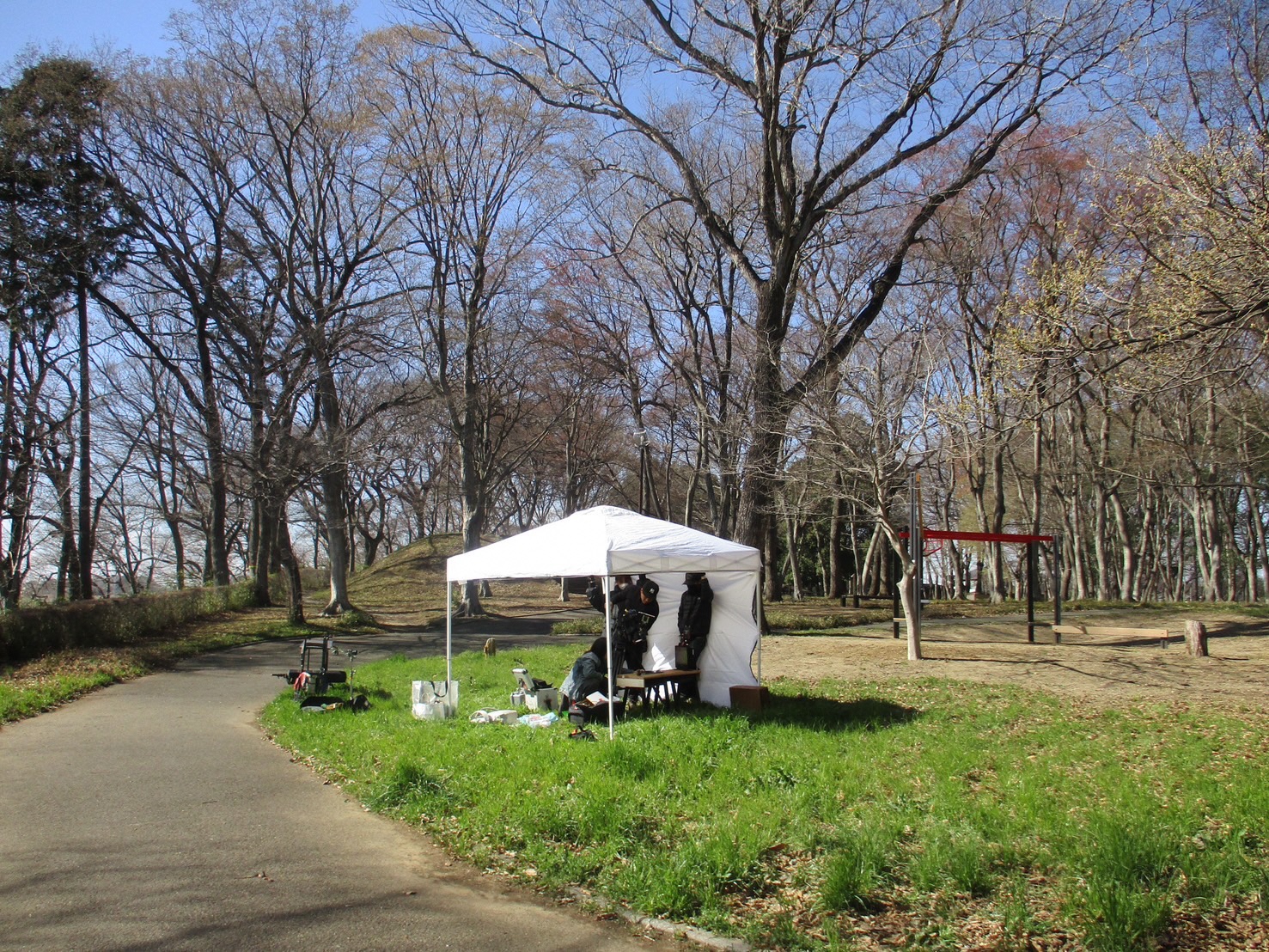 撮影をしているところ