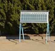 谷原グラウンドの野球場のスコアボードの写真