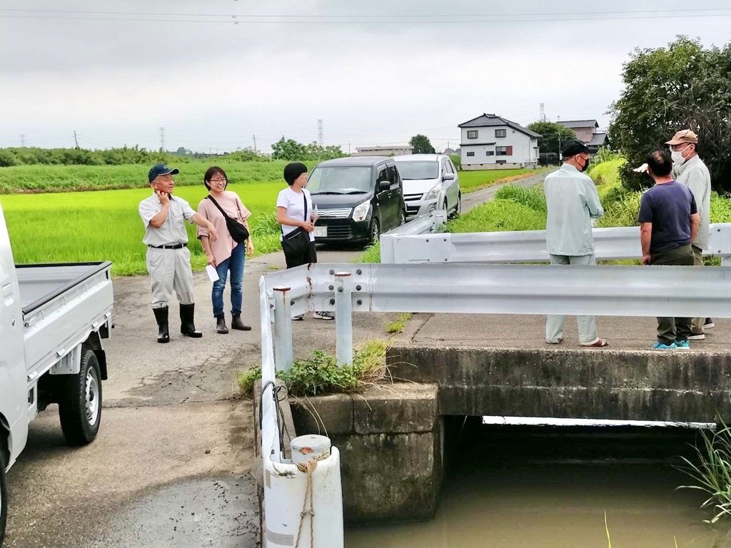 エリアを回って水路などを点検する様子