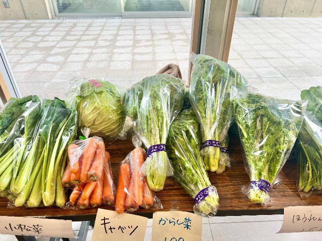 小松菜やにんじん、キャベツなど農家さん直売です