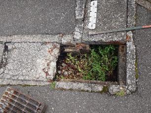 破損したグレーチング
