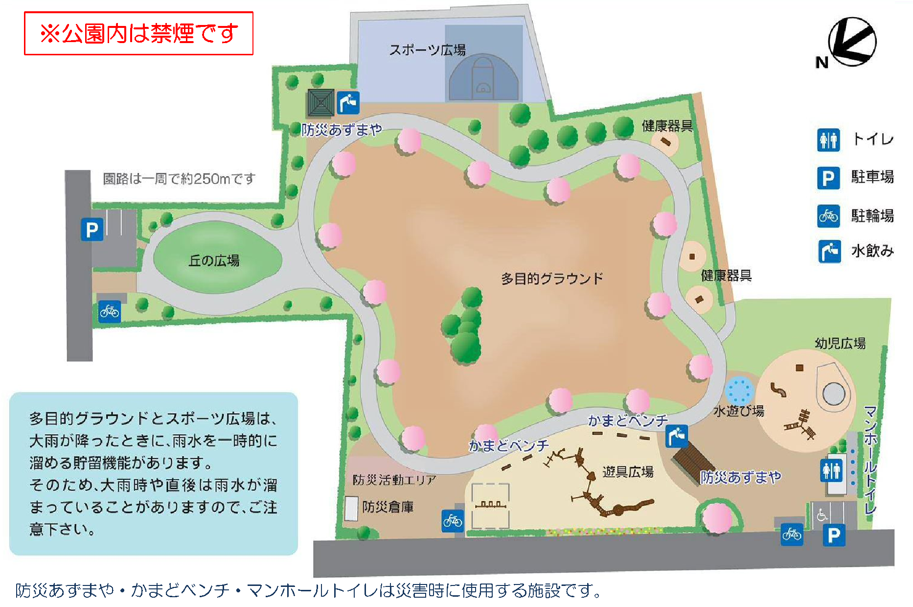 大枝公園の園内マップ
