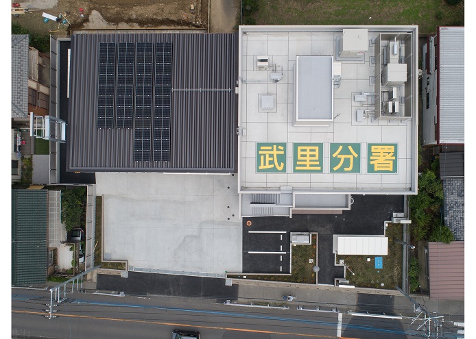 新武里分署を上空から撮影した写真