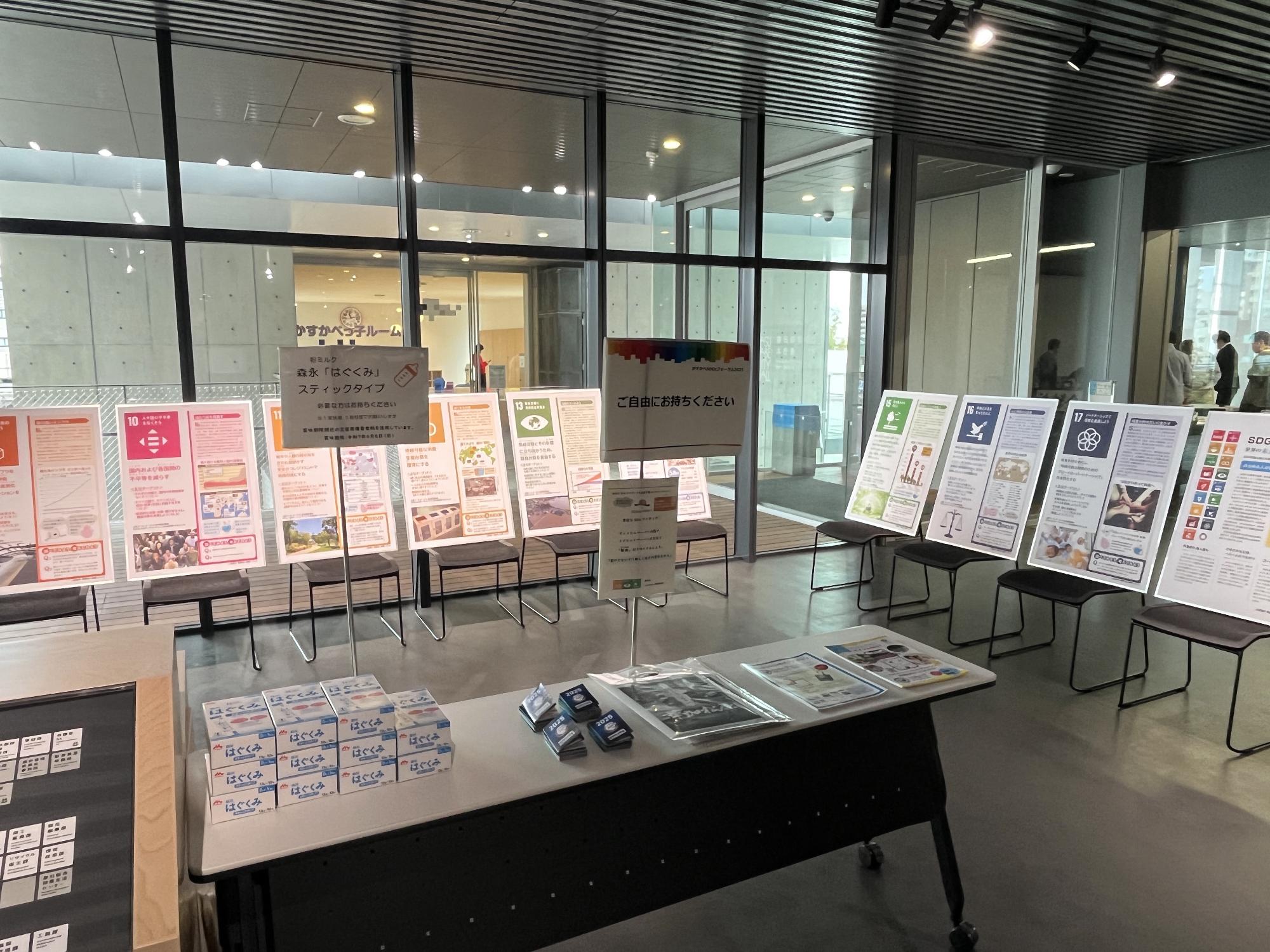 各SDGsのゴールのパネルが展示された様子