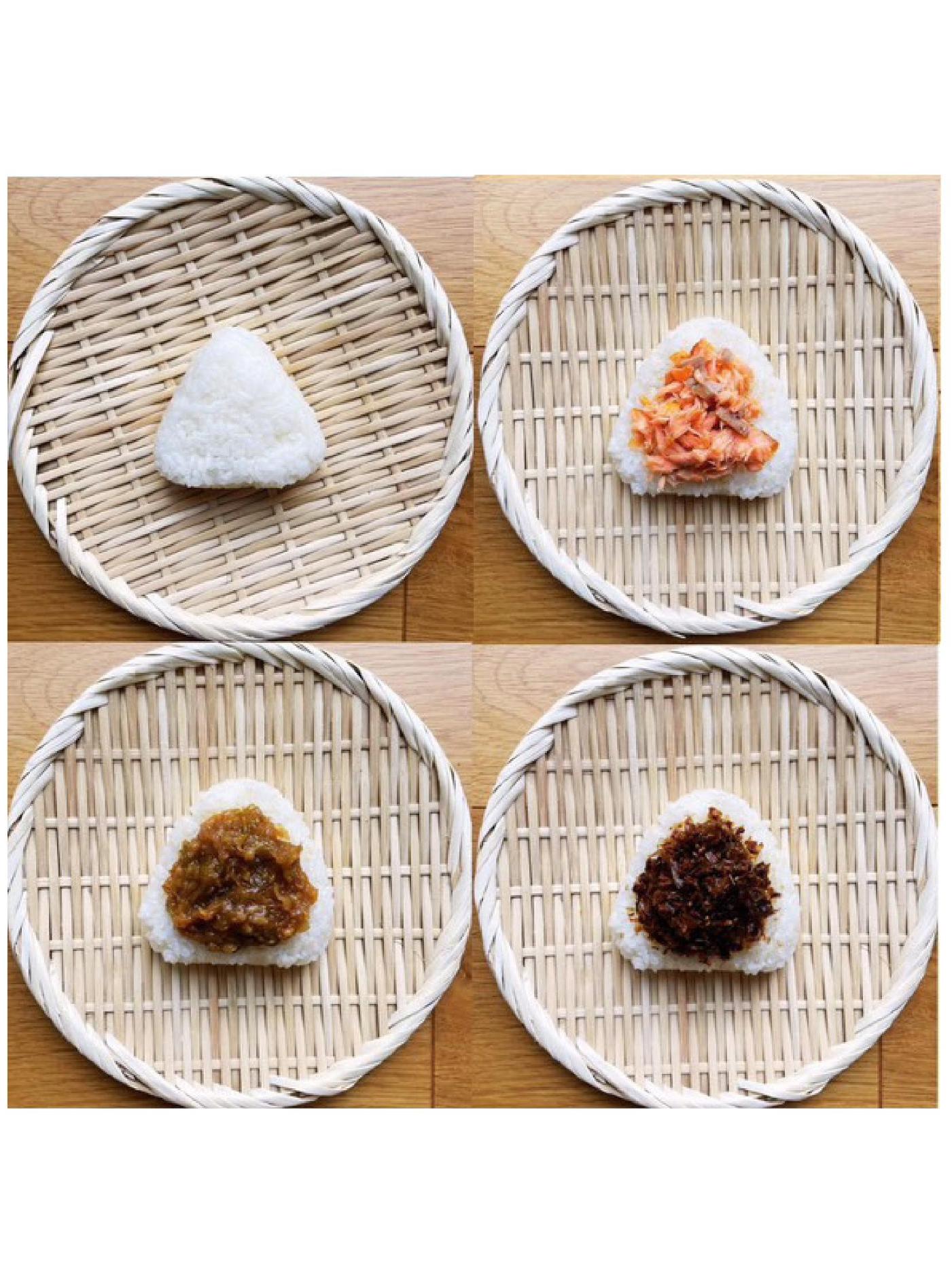 4種類のおにぎりの写真