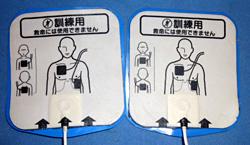 使い方を解説している図が書かれた電極パッドの写真