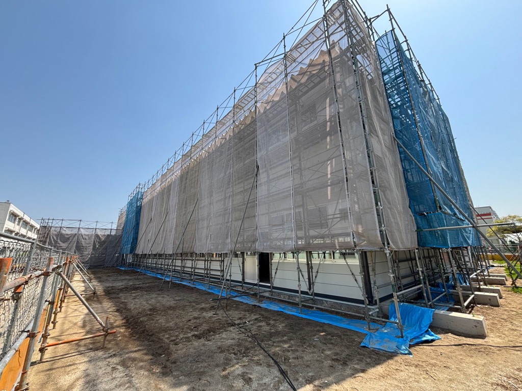 仮設校舎建方工事の完了