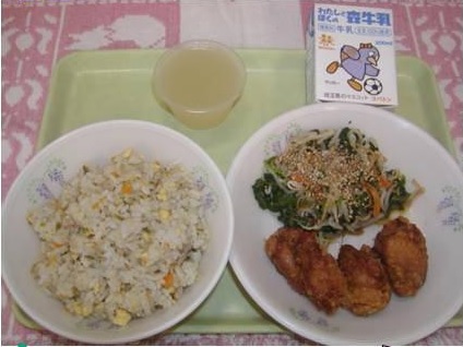 出来上がった給食