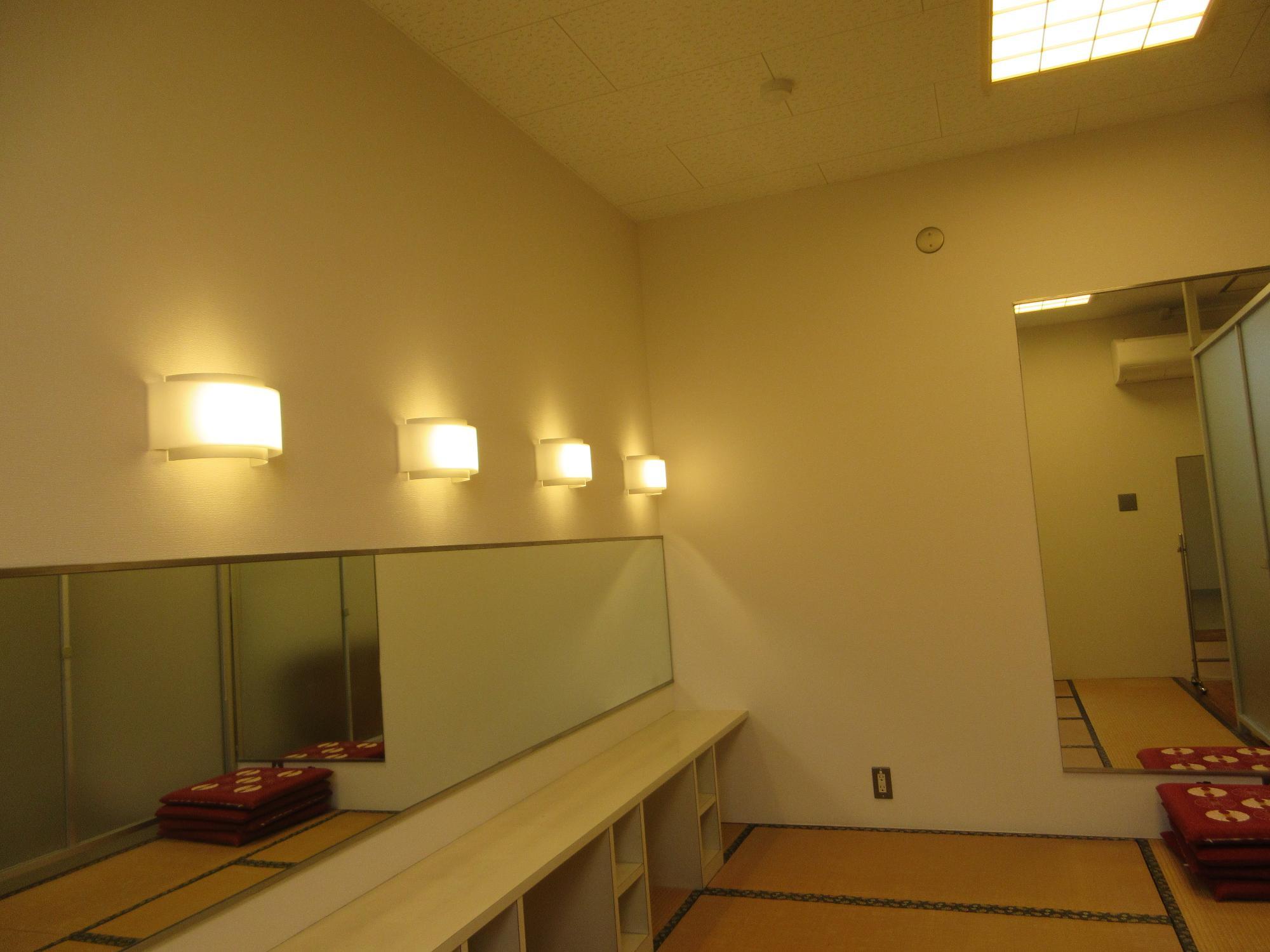 庄和市民センター正風館1階の楽屋（1）内部の写真